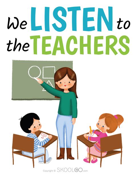 listen to teacher clipart